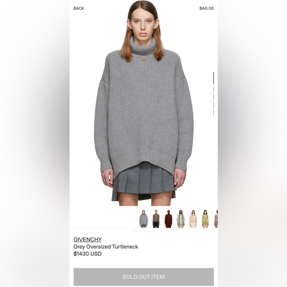 Givenchy Oversized Alpaca Wool Long Sleeve Rib Knit Turtleneck Sweater S M L XL - Picture 15 of 15